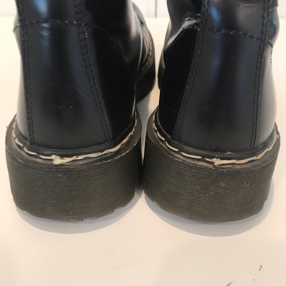 Elegansa Chocolate Brown 8 Eye Lace up Combat Boot - Picture 5 of 10